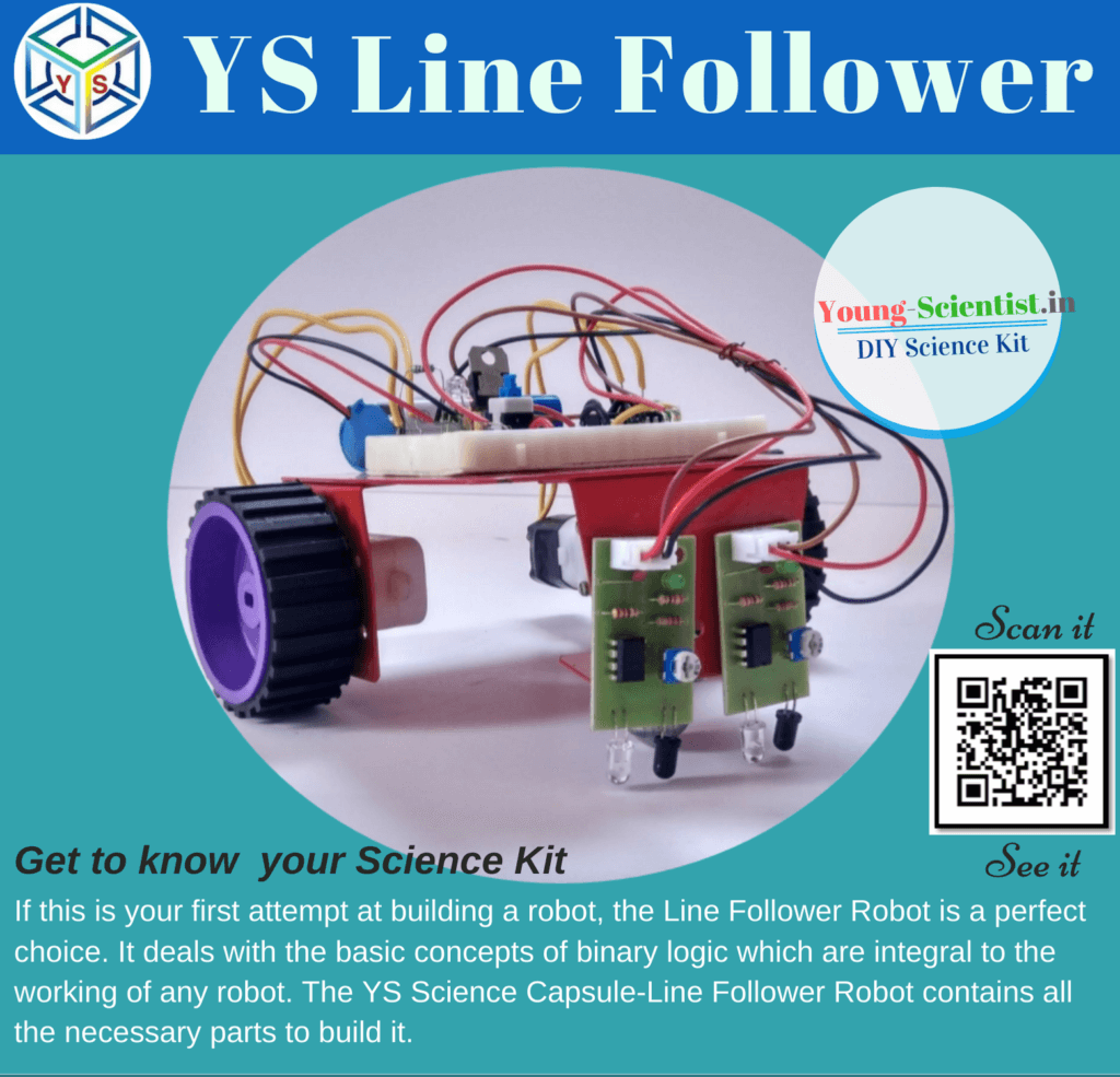 YS Line Follower robot kit — Young-Scientist.in electronics kit for kids